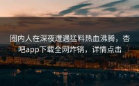 圈内人在深夜遭遇猛料热血沸腾，杏吧app下载全网炸锅，详情点击